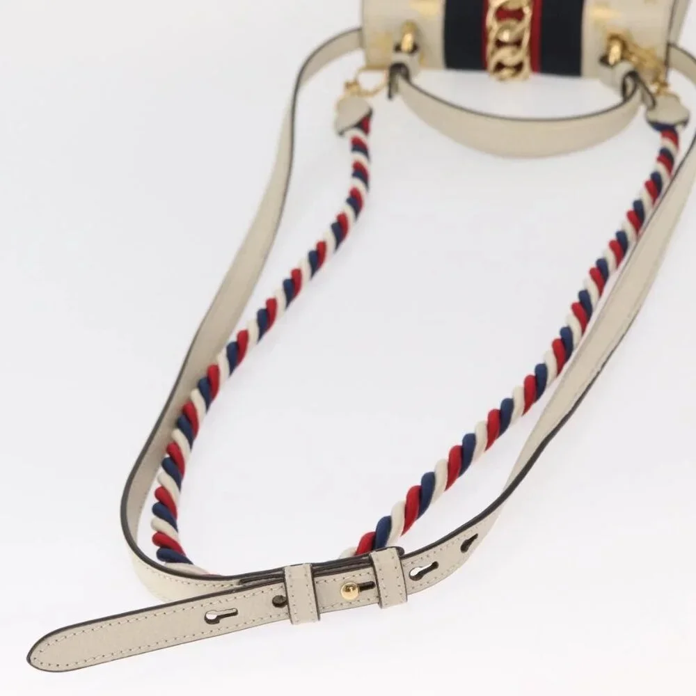 GUCCI Silvi Sherry Line Hand Bag Leather 2way Beige Gold 470270 Auth bs31644 - Picture 8 of 16